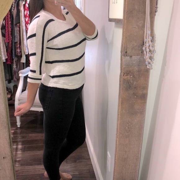 Soft Surroundings size small white striped sweater - Picture 2 of 5